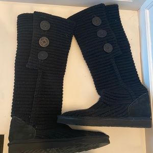 UGG Australia Knit Boots Black Womens Size 6